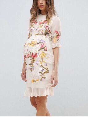 NWT Hope & Ivy Maternity Embroidered Dress size US 6